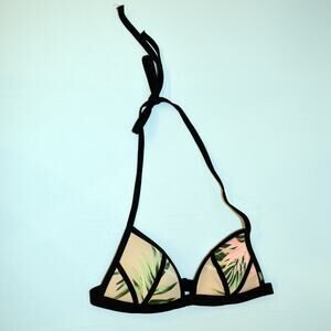 victoria's Secret pink small women's tropical triangle lightly padded bikini top